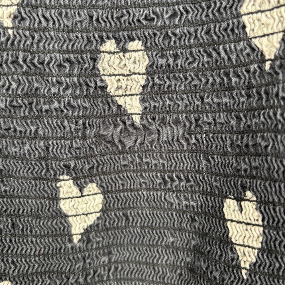 Autumn Adeigbo Winnie Dress Sz 0 Black White Heart Print Smocked‎ Midi Feminine - Picture 15 of 15